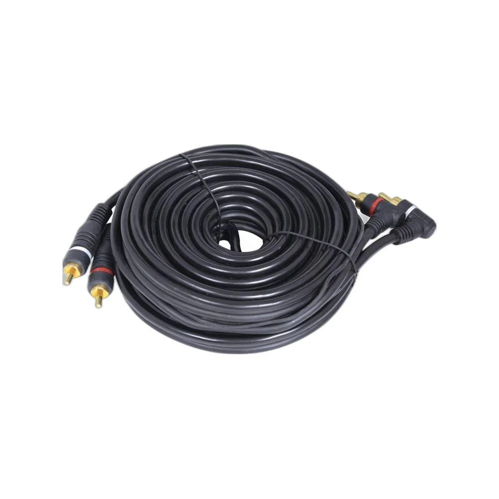Imagem 3 de 3 do produto Cabo 2 Rca X 2 Rca 90º Profissional Áudio E Vídeo 5m Vinik