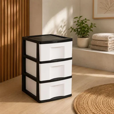 Gaveteiro Gv-14pb Moderno 3 Gavetas Plástico Organizador Branco Yeet