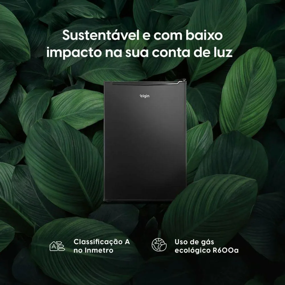 Imagem 2 de 5 do produto Frigobar Elgin 1 Porta Manual 70l Compartimento Extra Frio Bafn070d1nap Preto 110v