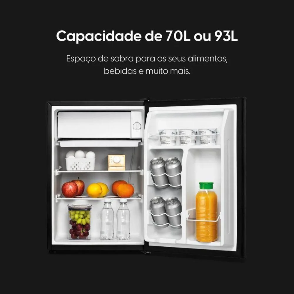 Imagem 3 de 5 do produto Frigobar Elgin 1 Porta Manual 70l Compartimento Extra Frio Bafn070d1nap Preto 110v