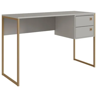Escrivaninha 2 Gavetas 120 Cm P1012 Arenas Dourado Pp Milani Store Arenas Dourado