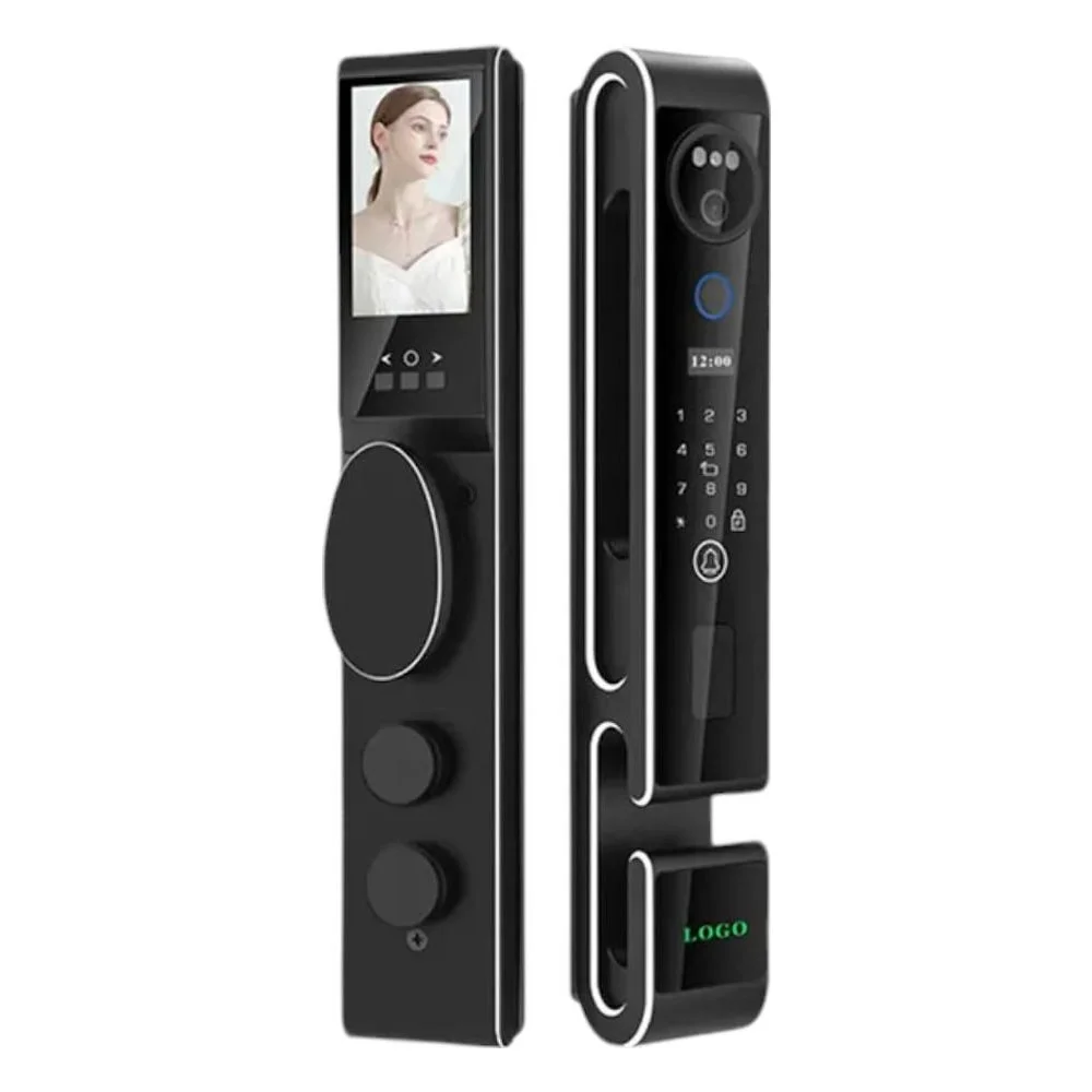 Fechadura Digital S666-3d Wi-fi Tuya Biometria 3d Senha Cartão Chave App Reconhecimento Facial Preto Ip67