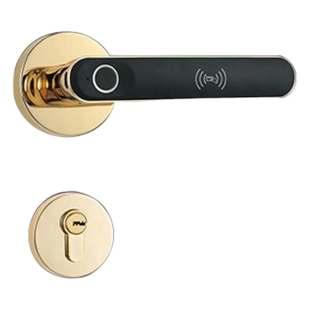 Fechadura Digital S607l Biometria Bluetooth Tuya Cartão Senha Chave Gold Inteligente Sem Fio Cor Dourada