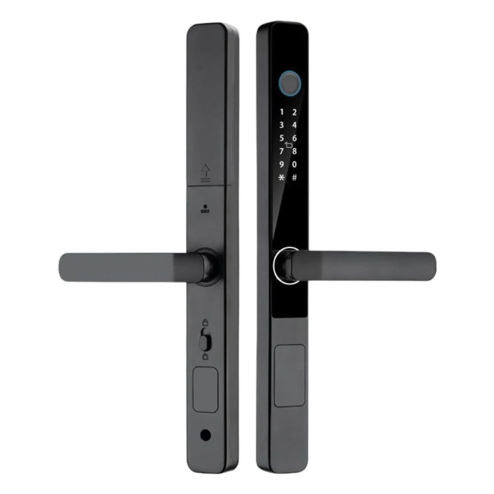 Fechadura Digital Inteligente S608 Wi-fi Tuya Biometria Senha Cartão Preto Ip65 Motorizada