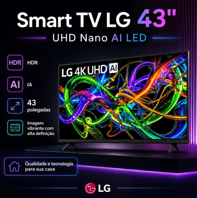 Imagem 3 de 5 do produto Smart Tv Lg 43" 4k Uhd Nanocell Ai LED Hdr 43un85cbpsa Wi-fi