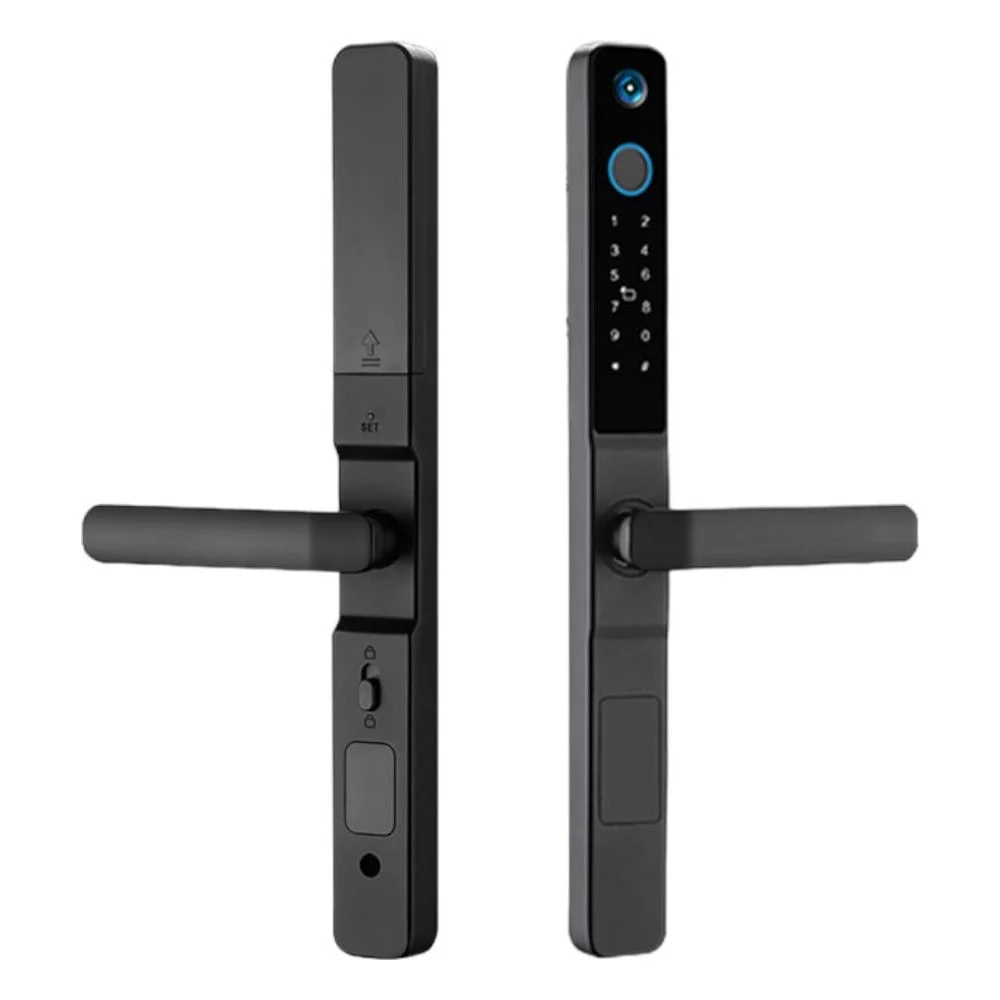 Fechadura Digital S617-2max Wi-fi Biometria Senha Cartão Tuya App Câmera Ip65 Preta