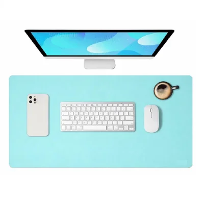 Mouse Pad Grande Mousepad 60x30 Azul Base Antiderrapante Superficie Lisa Bordas Reforcadas Pvc Yeet