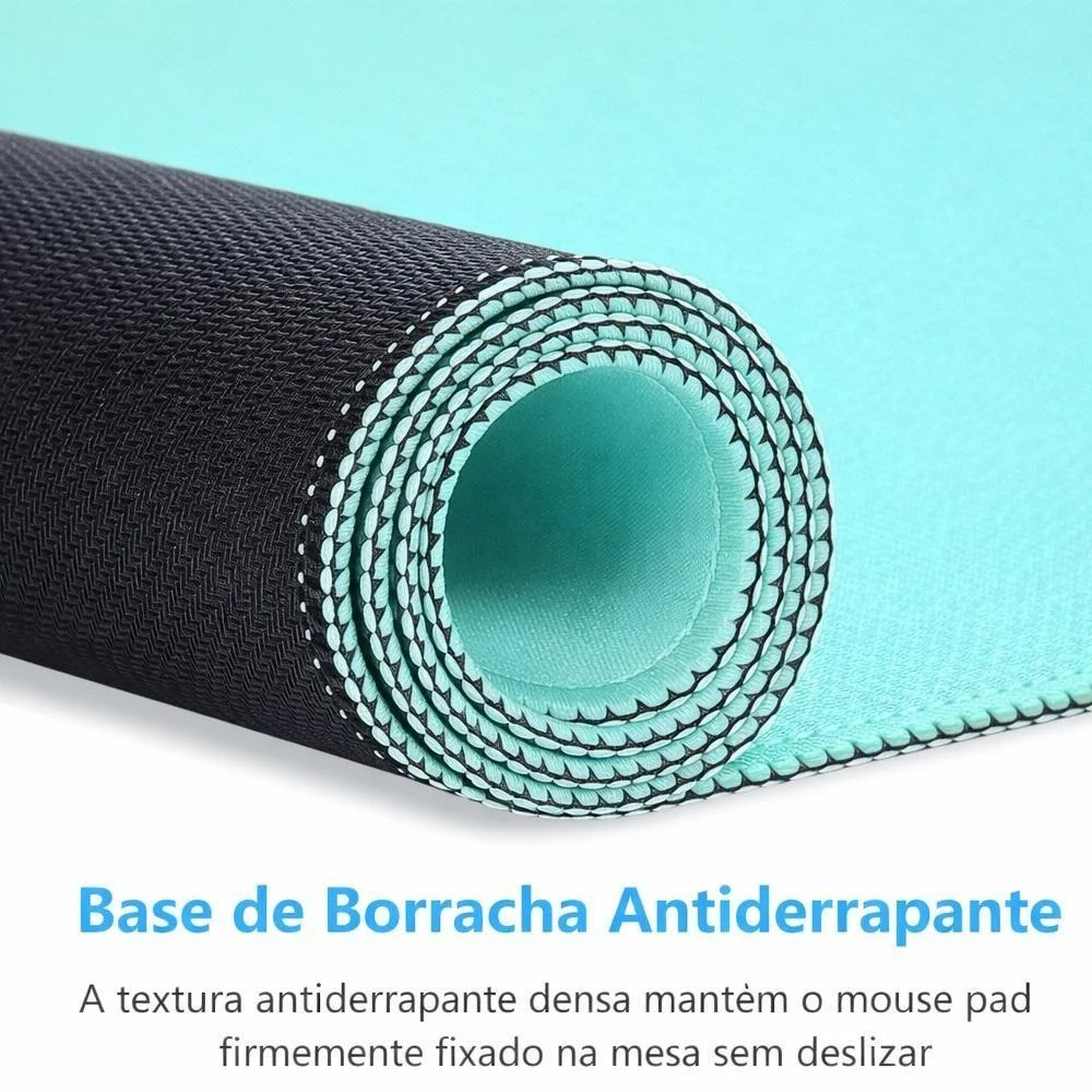 Imagem 4 de 5 do produto Mouse Pad Grande Mousepad 60x30 Azul Base Antiderrapante Superficie Lisa Bordas Reforcadas Pvc Yeet