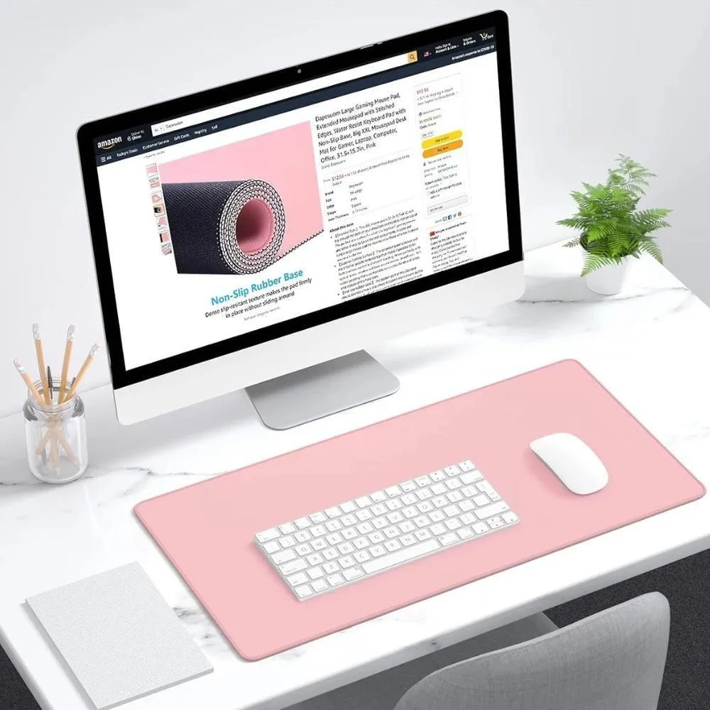 Imagem 3 de 5 do produto Mouse Pad Grande 30x60cm Base Antiderrapante Superficie Lisa Rosa Yeet