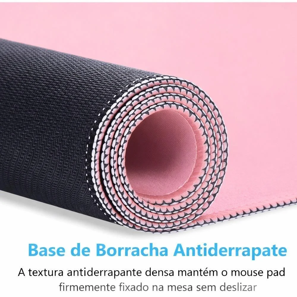 Imagem 4 de 5 do produto Mouse Pad Grande 30x60cm Base Antiderrapante Superficie Lisa Rosa Yeet