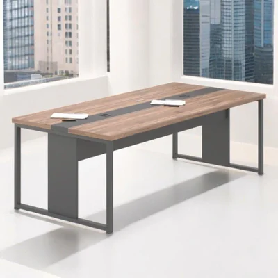Mesa De Reunião Mônaco Retangular 240cm Mdp Noce Preto Casah