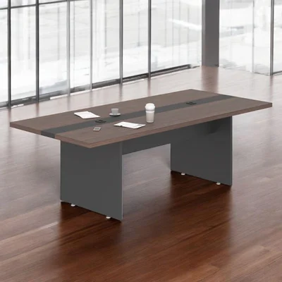 Mesa De Reunião Retangular Monte Nobre Moderno 240cm Freijó Preto Casah