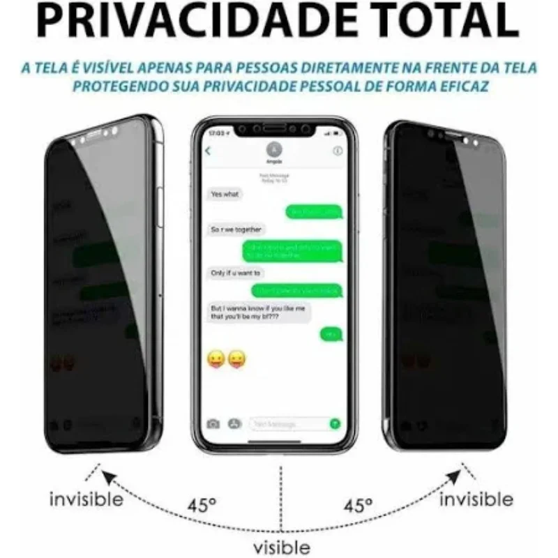 Imagem 2 de 4 do produto Película De Cerâmica Privacidade Total 9h Compatível Com Xiaomi Redmi 15c / Poco C85 4g – Premium Anti Espião Proteção
