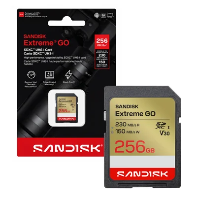 Cartão De Memoria 256gb Microsd Cl10 230mb/s Leit Extreme Go Sdsdxgn-256g-gncin Sandisk