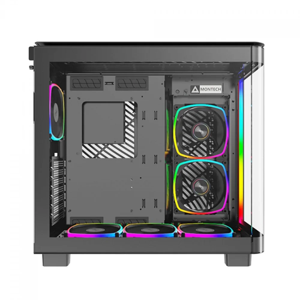 Imagem 2 de 5 do produto Gabinete Gamer Montech King 95 Pro, ARGB, Mid Tower, Vidro Temperado, Atx, Black, Sem Fonte, Com 6 Fans