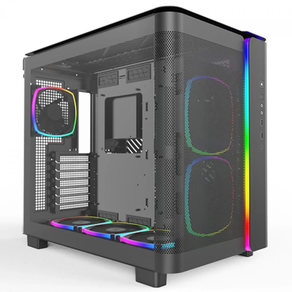 Imagem 4 de 5 do produto Gabinete Gamer Montech King 95 Pro, ARGB, Mid Tower, Vidro Temperado, Atx, Black, Sem Fonte, Com 6 Fans