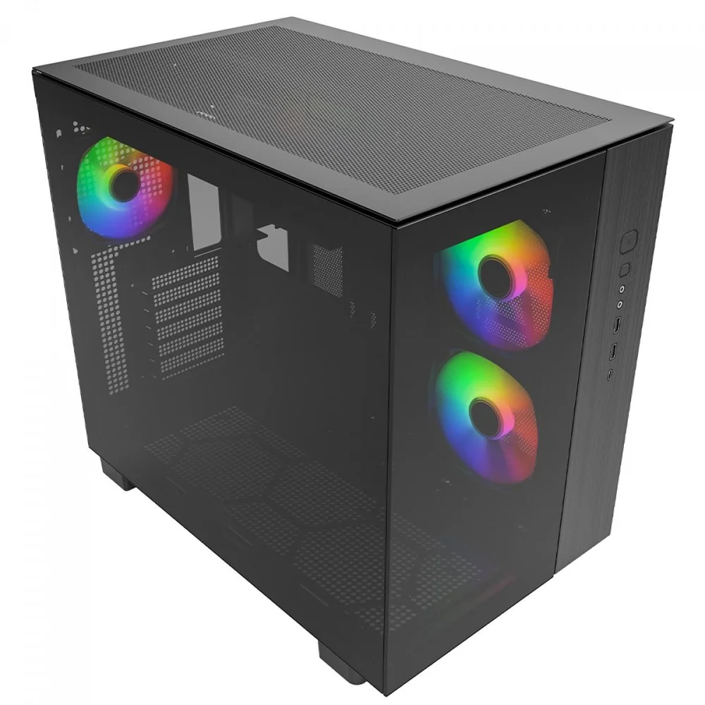 Gabinete Gamer Montech King 65 Pro, Mid Tower, Vidro Temperado, Atx, Black, Sem Fonte, Com 3 Fans ARGB, Preto Gabinete Gamer Montech King 65 Pro, Mid Tower, Vidro Temperado, Atx, Black, Sem Fonte, Com 3 Fans ARGB, Preto
