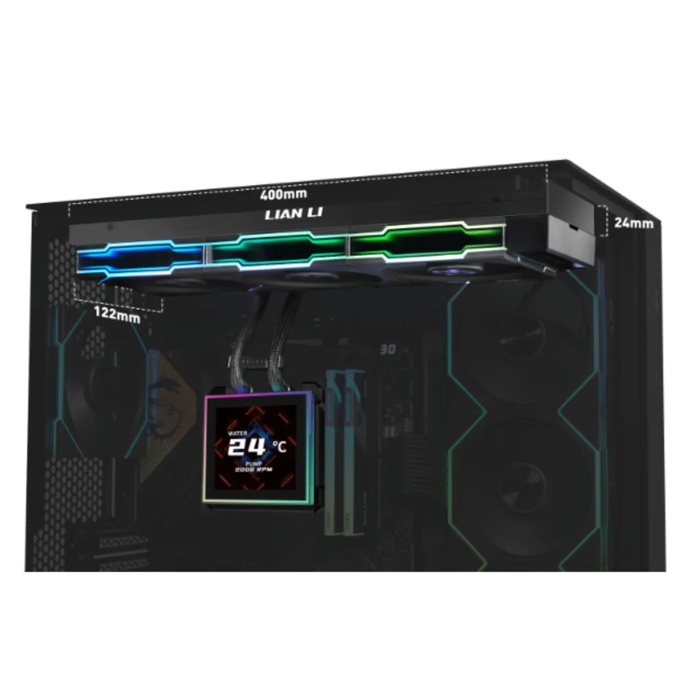 Imagem 2 de 5 do produto Water Cooler Lian Li Hydroshift Ii Lcd-s 360tl Preto Ghs2lcds36tfb