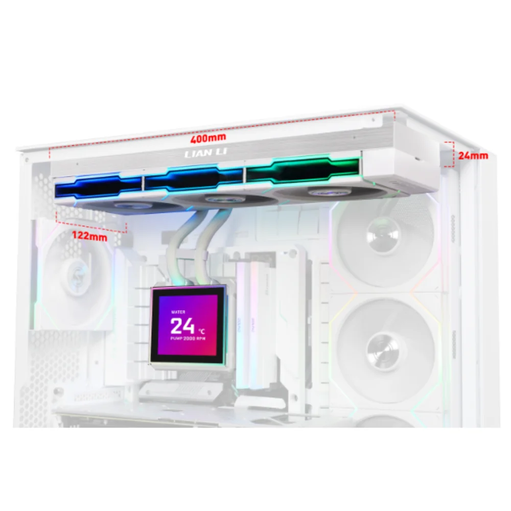 Imagem 2 de 5 do produto Water Cooler Lian Li Hydroshift Ii Lcd-s 360tl Branco Ghs2lcds36tfw