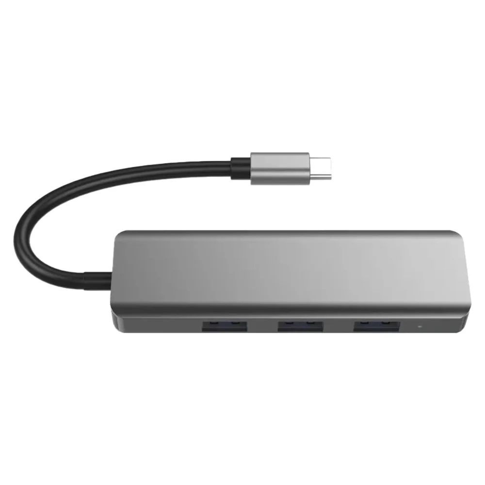 Imagem 1 de 3 do produto Adaptador Hub Usb-c Satellite A-hubc52 5 Em 1 Cinza Power Delivery HDMI Usb 3.0 Leitor Cartões Sd Tf Portátil
