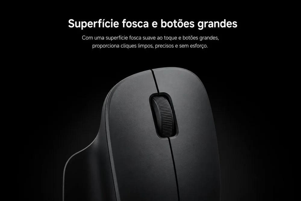 Imagem 3 de 5 do produto Mouse Sem Fio Xiaomi Comfort Edition 1200 Dpi 2.4ghz Preto