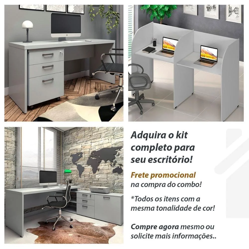 Mesa Em L Escrivaninha Para Escritório Mdp 120cm