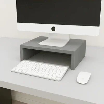 Suporte Para Monitor De Mesa Mdf 30cm Cinza Sagrado F5 Office