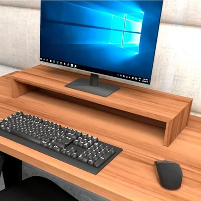 Suporte Para Monitor De Mesa F5 Office F5 Ergonomia Mdf 15mm Nogal Marrom
