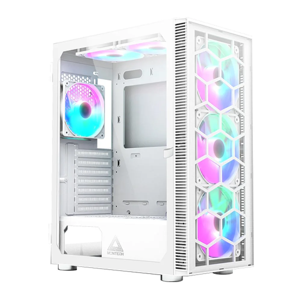 Imagem 4 de 5 do produto Gabinete Gamer Montech X3 Glass, Mid Tower, White, Atx, 6 Fans, Vidro Temperado, X3 Glass (w)