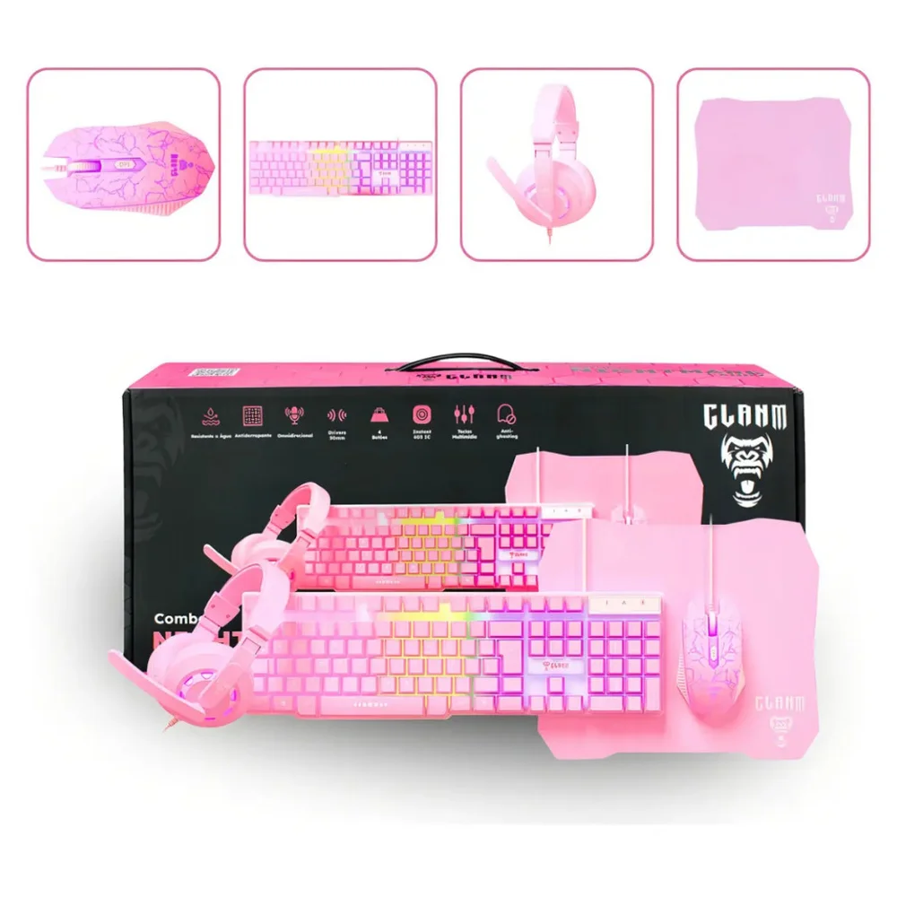 Computador Gamer Ryzen 5 3400g 16gb Ram Ssd 480gb Tela 23" Branco Gabinete e Combo Rosa - view 3
