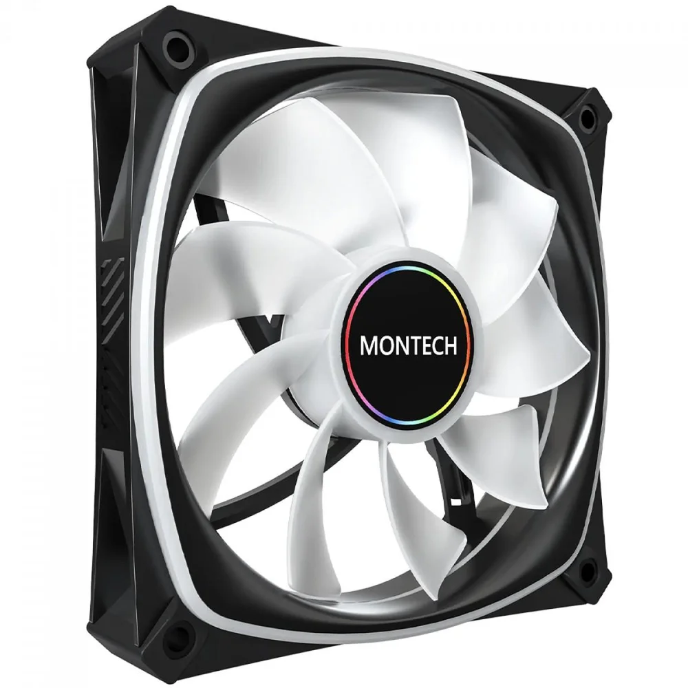 Imagem 3 de 5 do produto Kit Fan Com 3 Unidades Montech Ax120 Pro, ARGB, 120mm, Preto