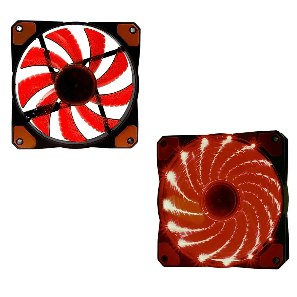 Imagem 2 de 4 do produto Kit 3x Cooler Fan 120mm Vermelho 16 LEDs F20 Oex Game