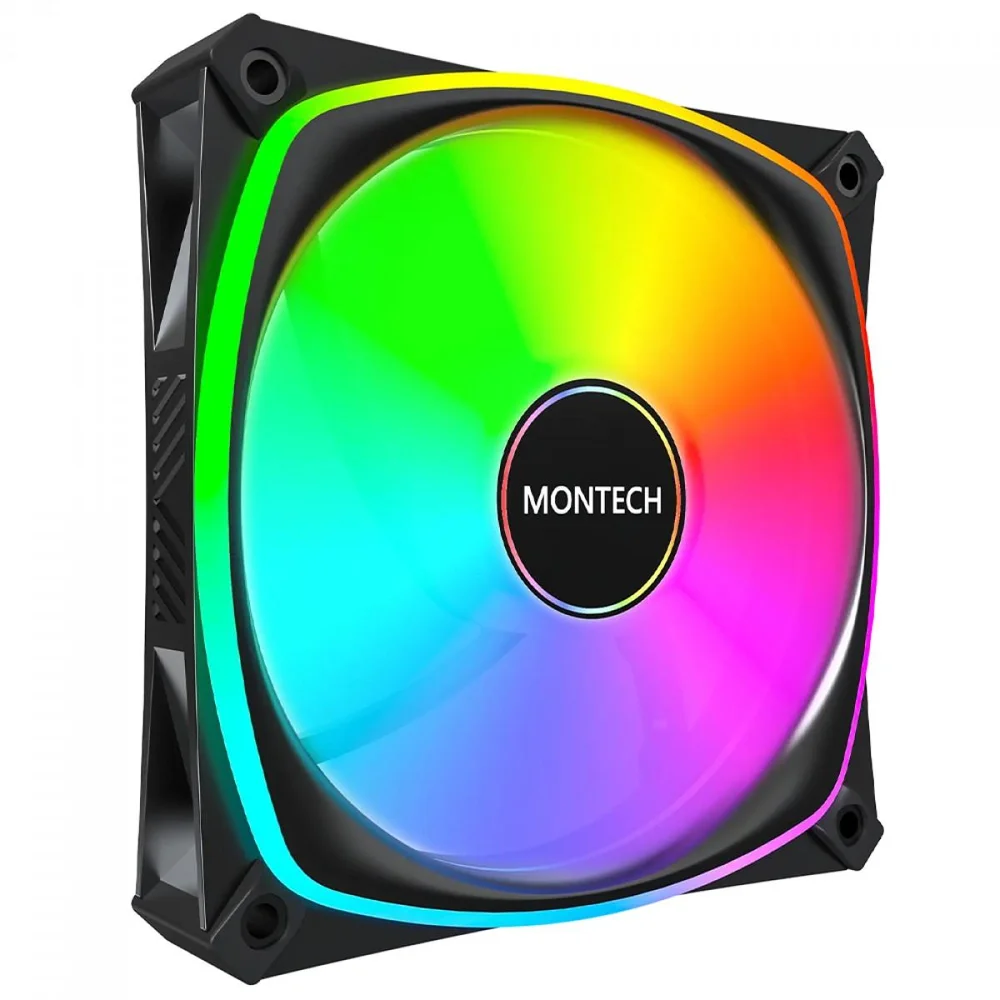 Imagem 5 de 5 do produto Kit Fan Com 3 Unidades Montech Rx120 Pro, ARGB, 120mm, Reverse, Pmw, Preto