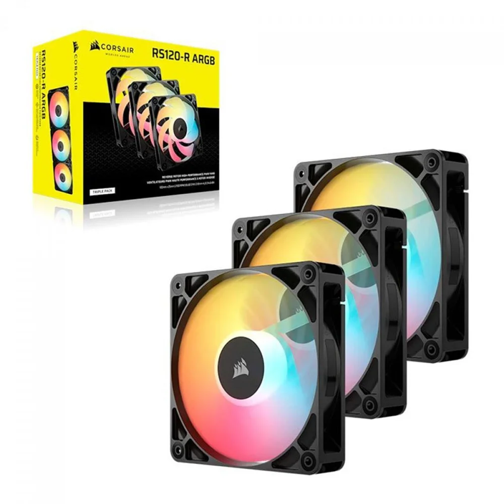 Imagem 3 de 4 do produto Kit Fan Com 3 Unidades Corsair Rs120-r, ARGB, Reverse, 120mm, Preto, Co-9050196-ww