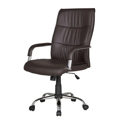 Cadeira Escritório Presidente Blm107p Blume Tela Mesh Café Base Rodizio Cromado Pu