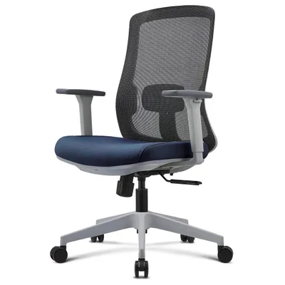 Cadeira Escritório Nr-17 Giratória Diretor Blm189d Blume Tela Mesh Azul Base Rodizio Nylon