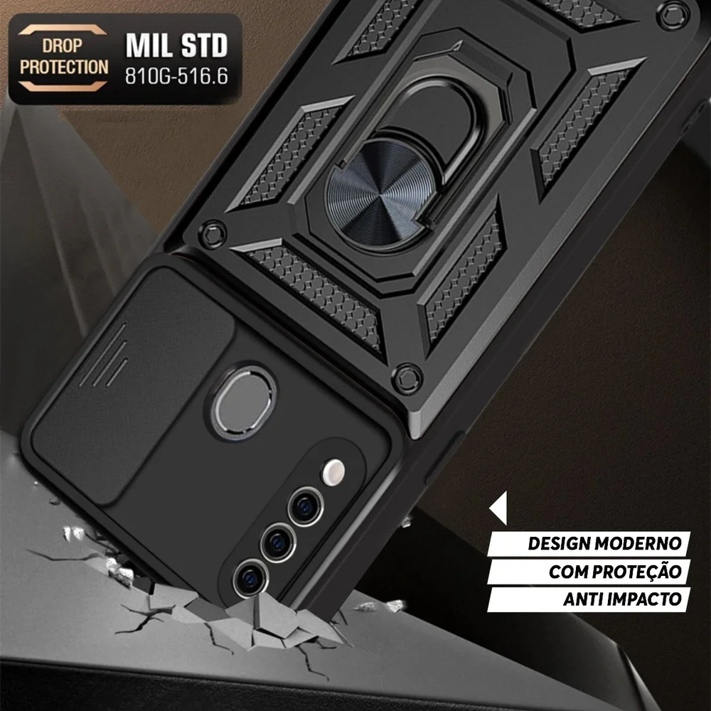 Imagem 3 de 5 do produto Capa Militar P/ Huawei Y6p - Capinha Case Protetora Anti Impacto Queda Armadura Resistente