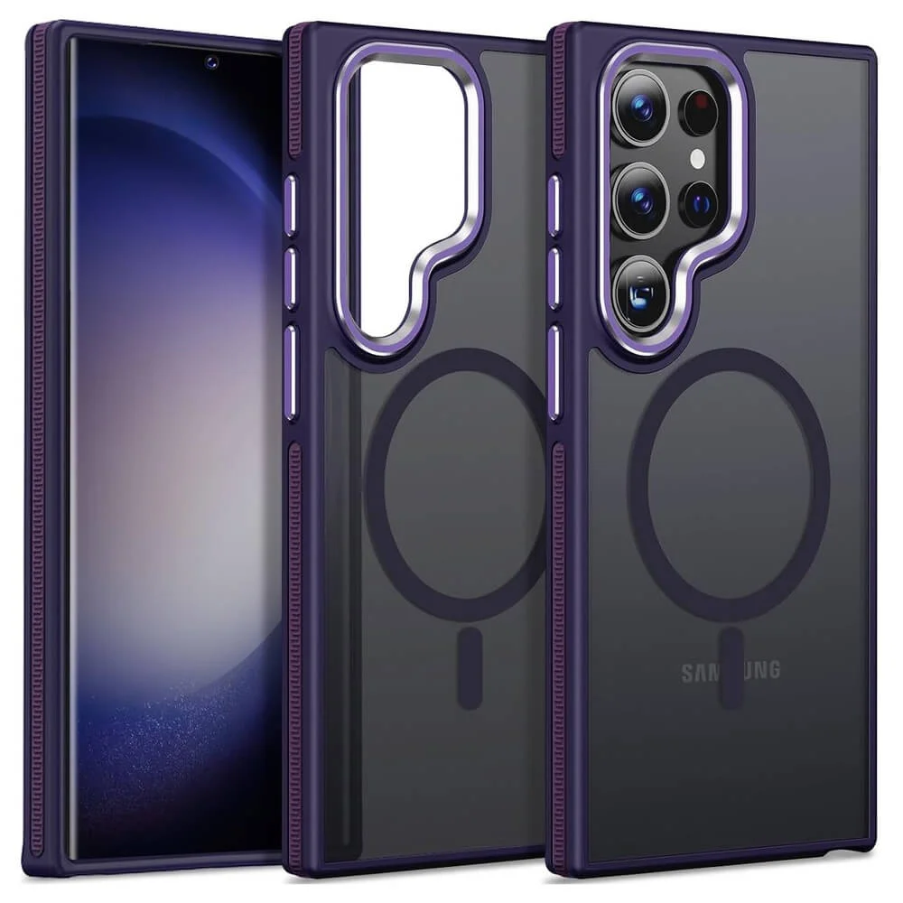 Imagem 2 de 5 do produto Capa Samsung Galaxy S26 Ultra Antichoque Magnética com Borda Antiderrapante Capinha com Proteção de Câmera Elevada - Cor: Roxo | Brcshop