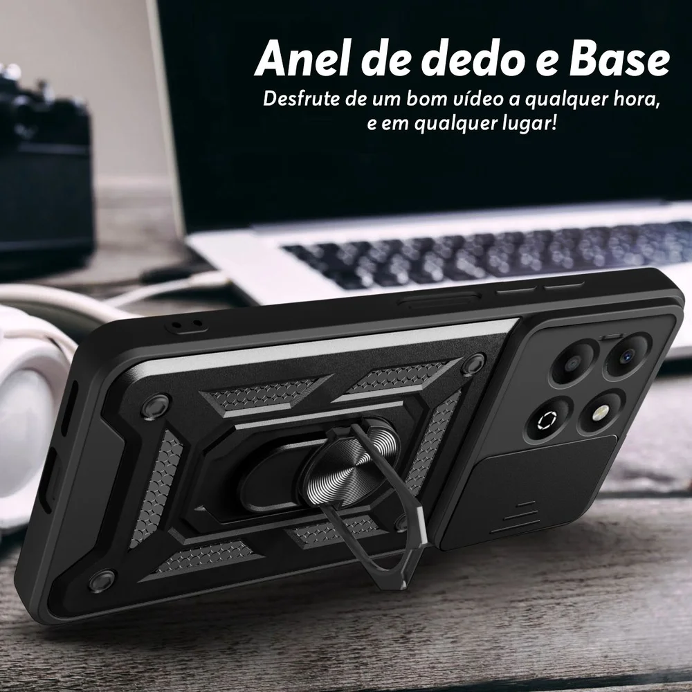 Imagem 2 de 5 do produto Capa Militar P/ Honor X6b - Capinha Case Protetora Anti Impacto Queda Armadura Resistente
