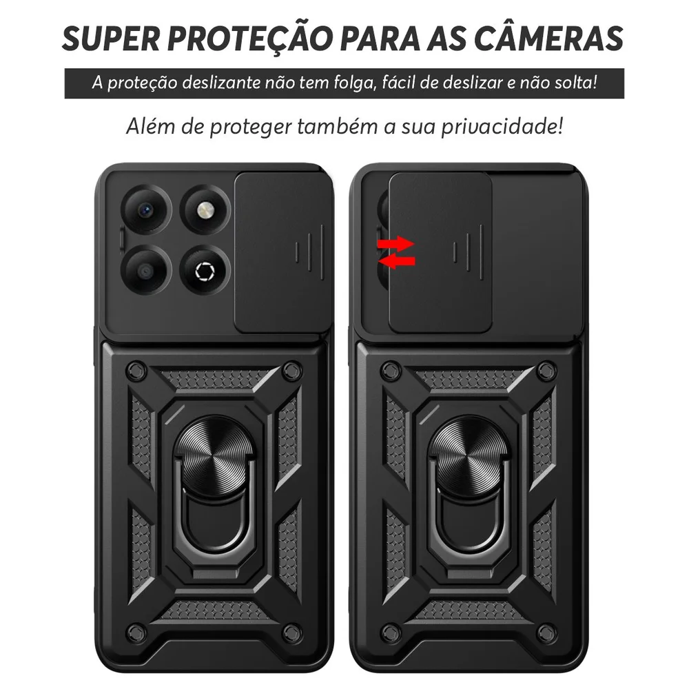 Imagem 4 de 5 do produto Capa Militar P/ Honor X6b - Capinha Case Protetora Anti Impacto Queda Armadura Resistente