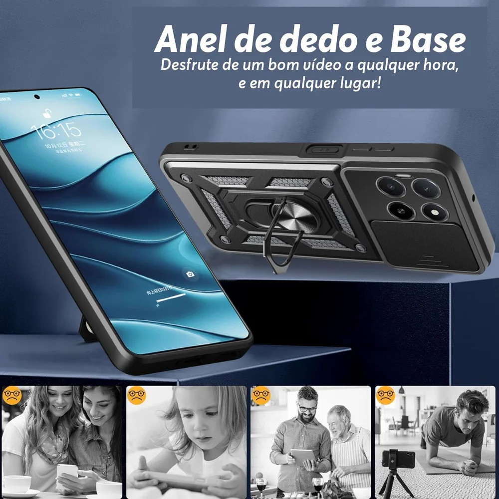 Imagem 3 de 5 do produto Capa Militar P/ Honor X5b Plus - Capinha Case Protetora Anti Impacto Queda Armadura Resistente