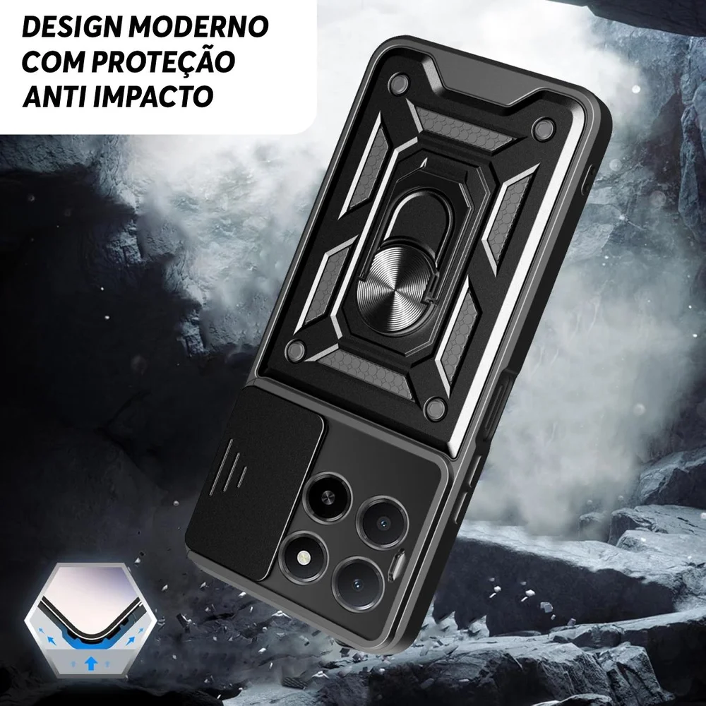 Imagem 4 de 5 do produto Capa Militar P/ Honor X5b Plus - Capinha Case Protetora Anti Impacto Queda Armadura Resistente