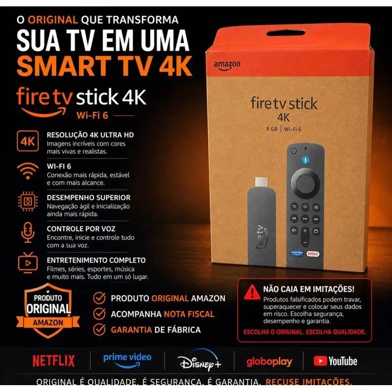 Amazon Fire Tv Stick 4k 2 Geraço Wifi 6 Sistema