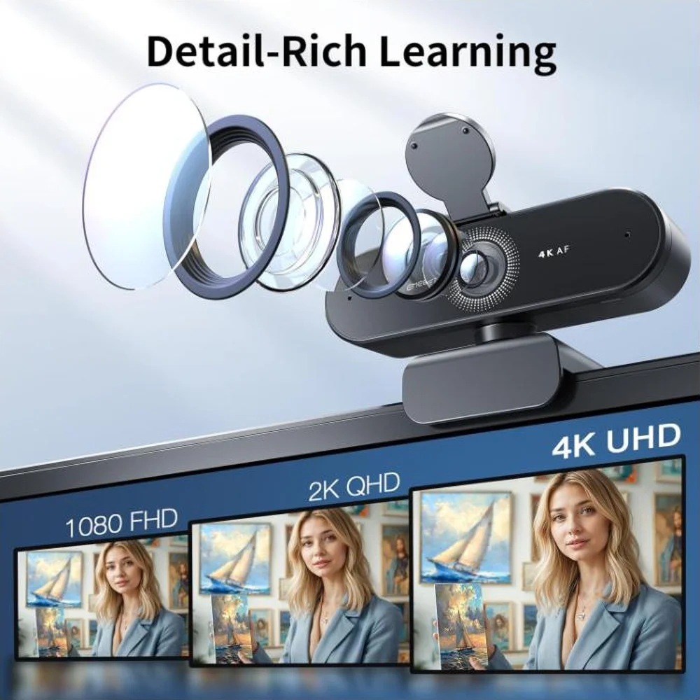 Imagem 3 de 3 do produto Webcam Emeet Nova 4k Usb Para PC - Ultra Hd, Autofoco Pdaf, Microfone Duplo Omnidirecional, Fov 73°