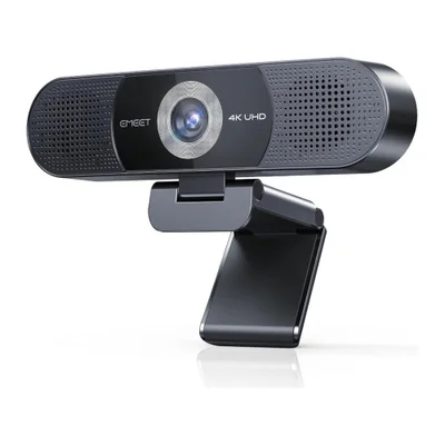 Webcam Emeet C980 Pro 4k Usb Para PC - 3 Em 1, 4 Microfones, 2 Alto-falantes, Fov 60° A 98°