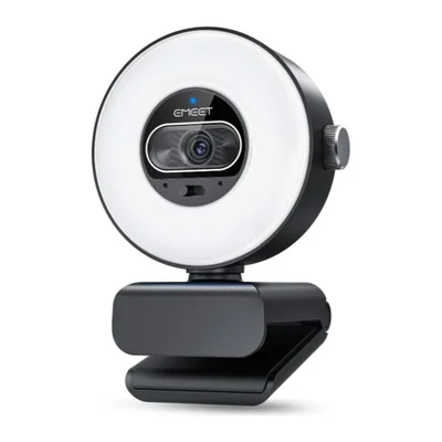 Webcam Emeet S600l 4k Usb Para PC - Anel De Luz RGB, Sensor 1/2, Autofoco Pdaf 0,2s, 1080p 60fps