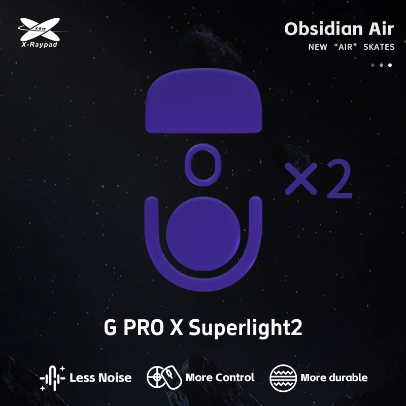 Imagem 2 de 2 do produto Mouse Feet X-raypad Obsidian Air Mouse Skates Para Logitech G Pro X Superlight 2, Superstrike, GPW 5