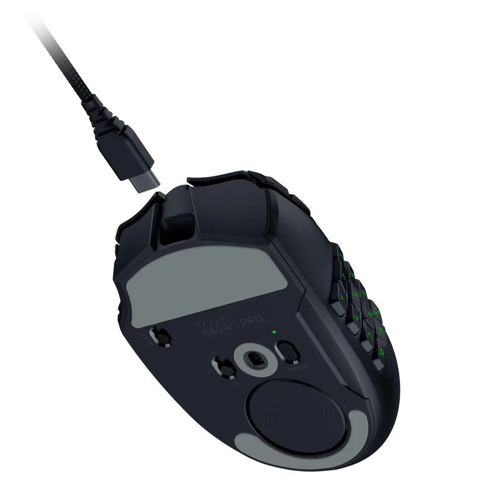 Imagem 4 de 5 do produto Mouse Gamer Sem Fio Razer Naga V3 Pro Tri-modo Com 23 Botões Programáveis E 3 Placas Laterais Intercambiáveis - Preto