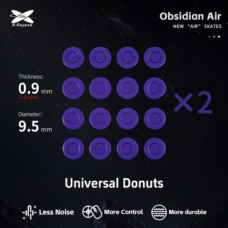 Imagem 2 de 3 do produto Mouse Feet X-raypad Obsidian Air Universal Donuts (32 PCs)