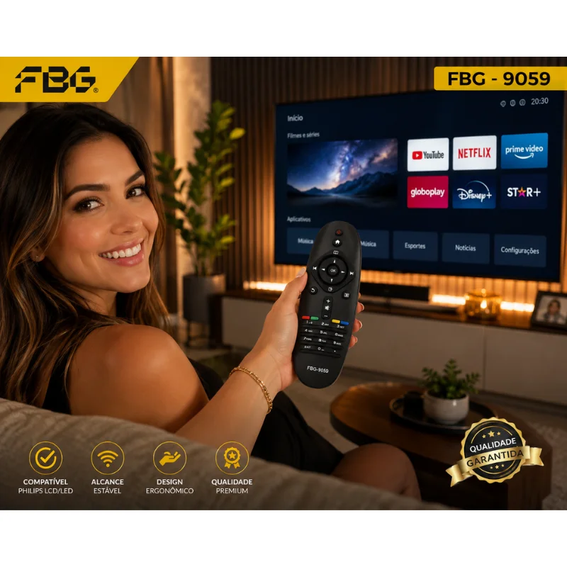 Imagem 4 de 4 do produto Controle Remoto Compatível Com Lcd Tv Philips LED/lcd Fbg-9059